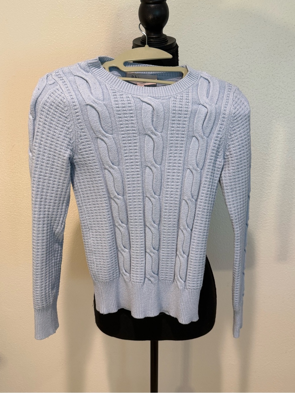 Philosophy Baby Blue Cable Knit Sweater Size XS